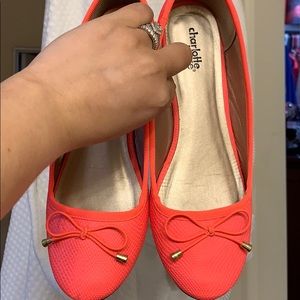 Neon watermelon pink flats